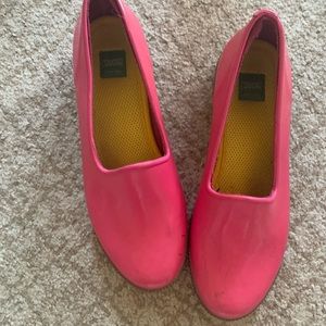 Pink Cougar Rubber Rain Flats